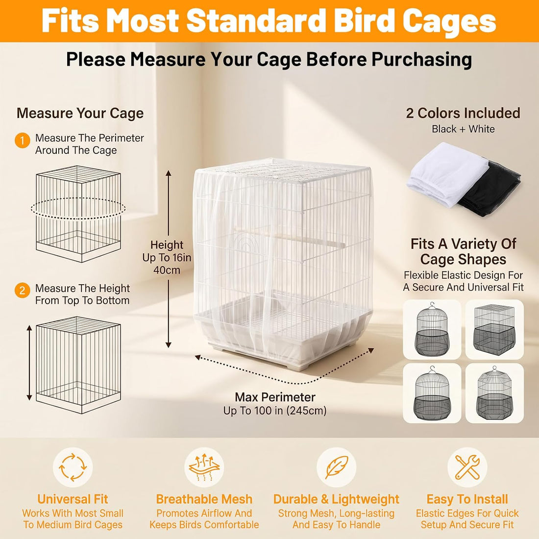 Amaxiu 4 Pack Bird Cage Seed Catcher