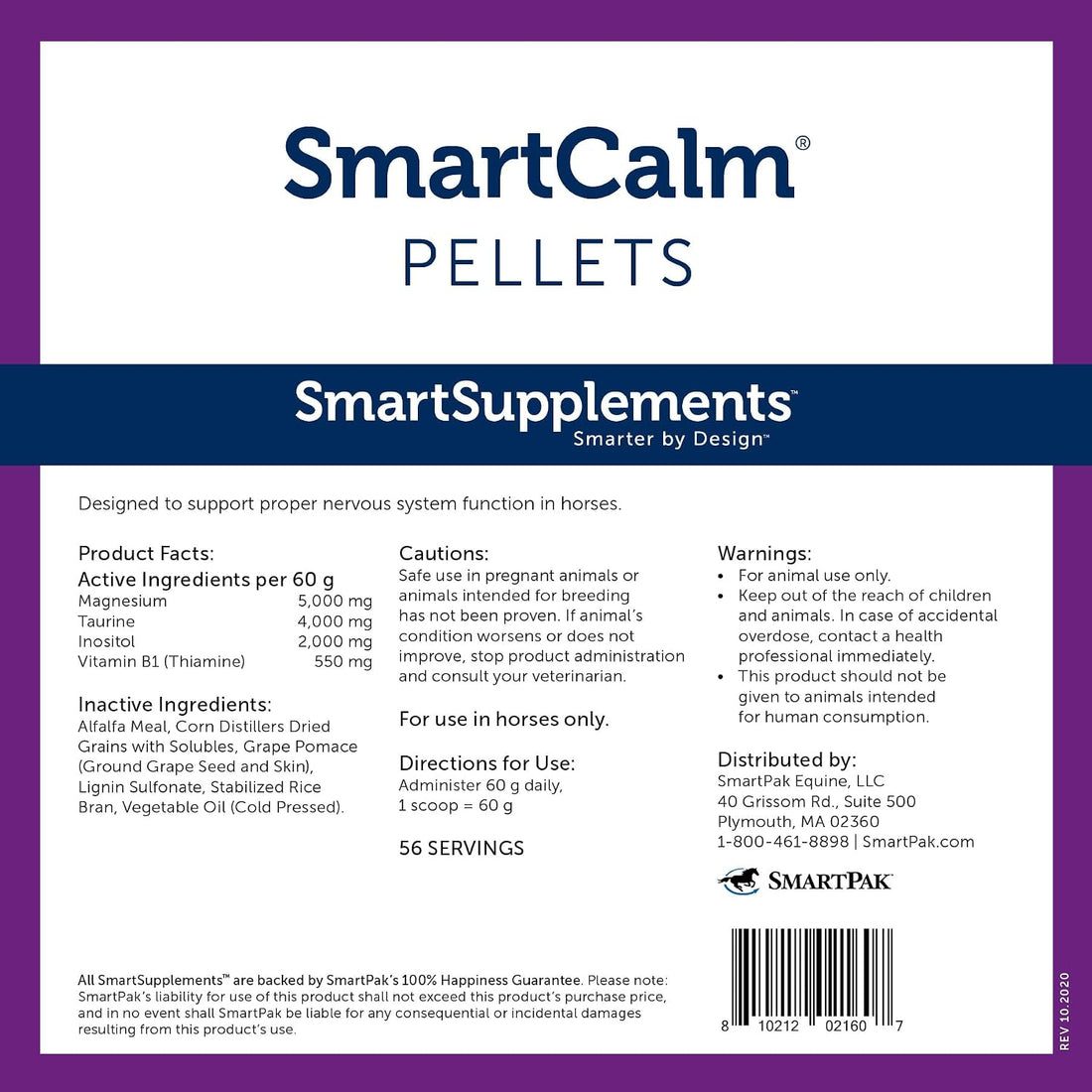 SmartEquine SmartCalm Pellets, 7.5 lb, 56 Servings