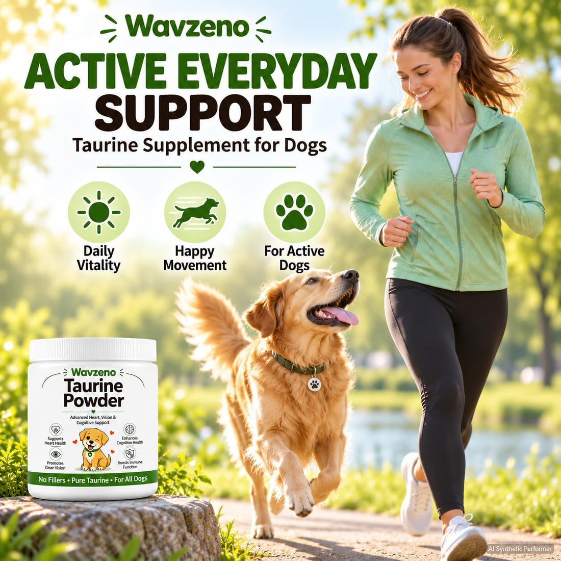 Wayzeno Taurine Powder for Dogs, Taurine Supplement with DHA