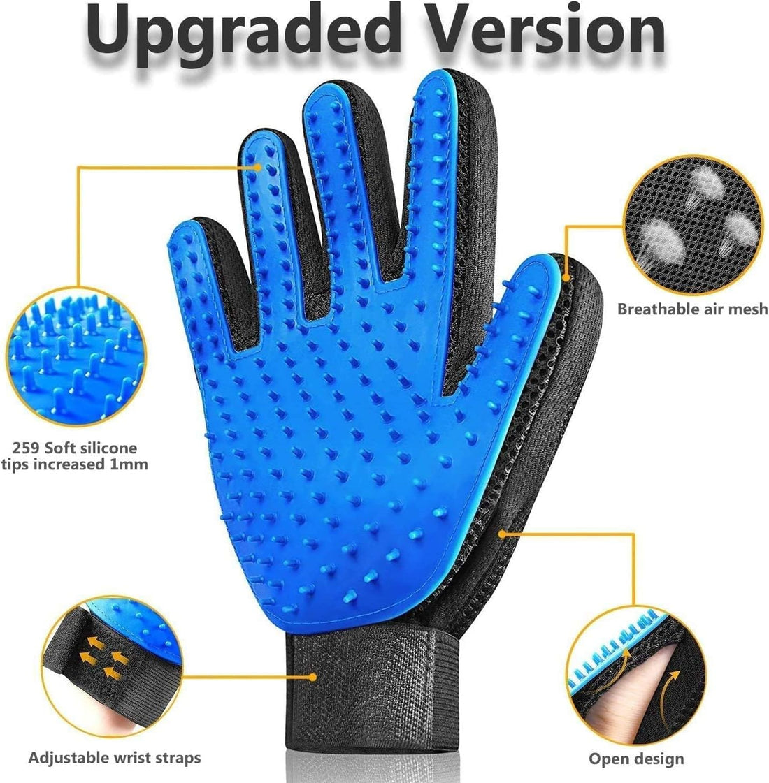 Washable Dog Pee Pads with Free Grooming Gloves,Non Slip Dog Mats