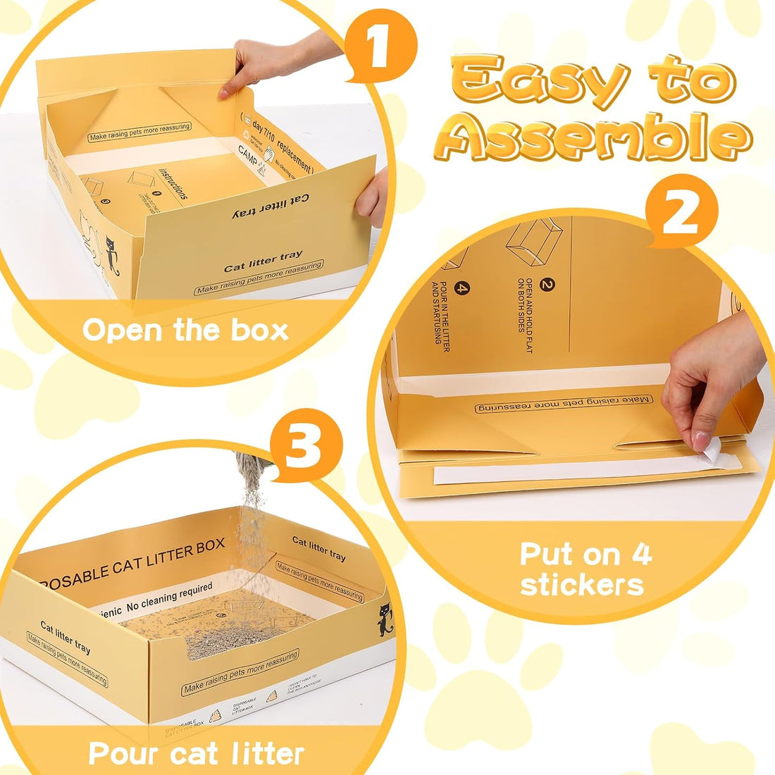 Maxcheck 5 Pcs Disposable Cat Litter Box, 14.96 x 11.4 x 4.7 Inch