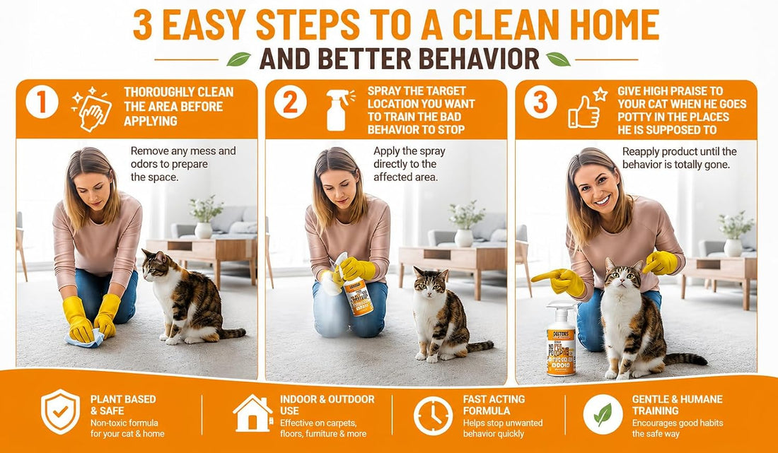 NO PEE No POOP CAT Potty Training Spray, 100% Natural