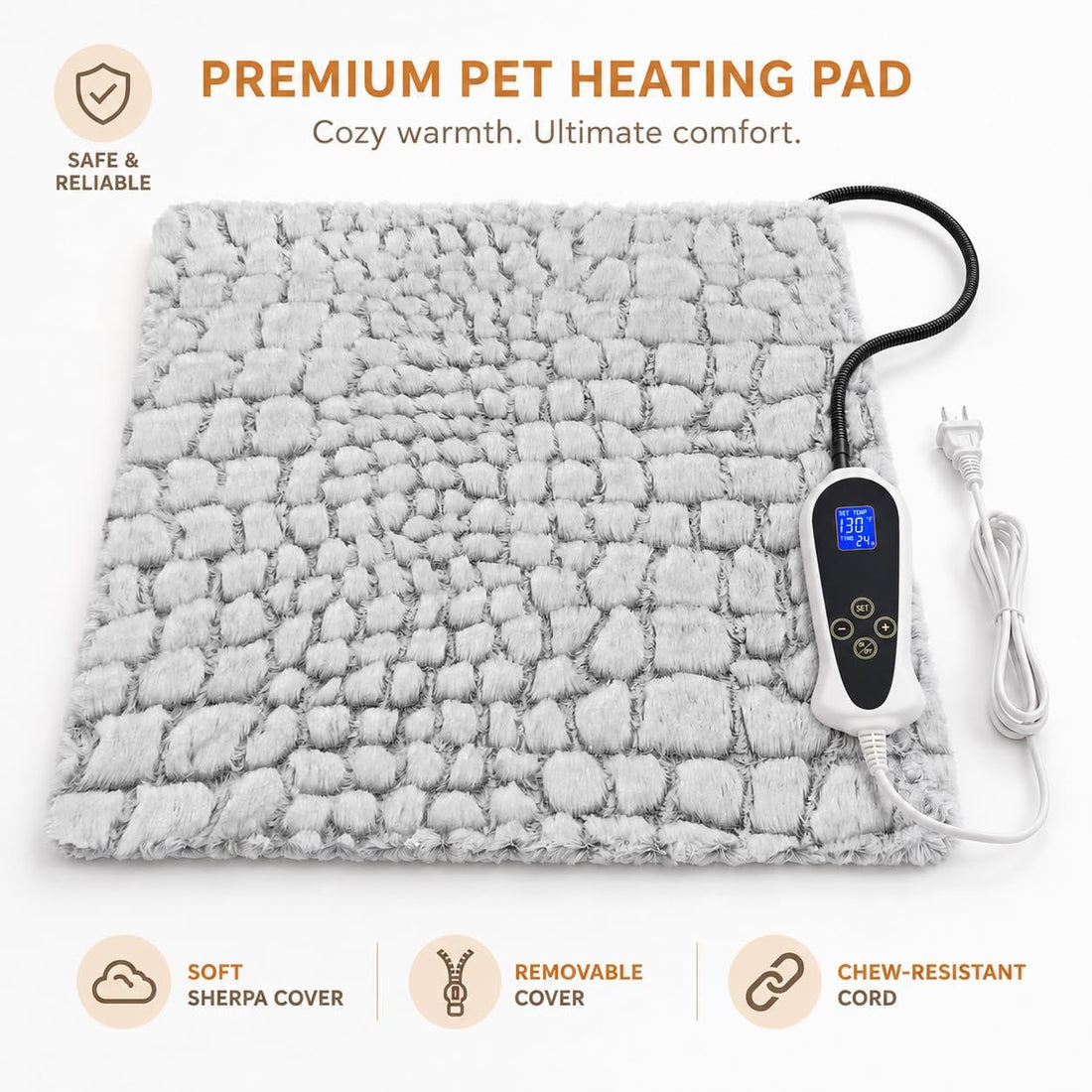 Heated Bed for Small Animals Pet Heating Pad with Intelligent