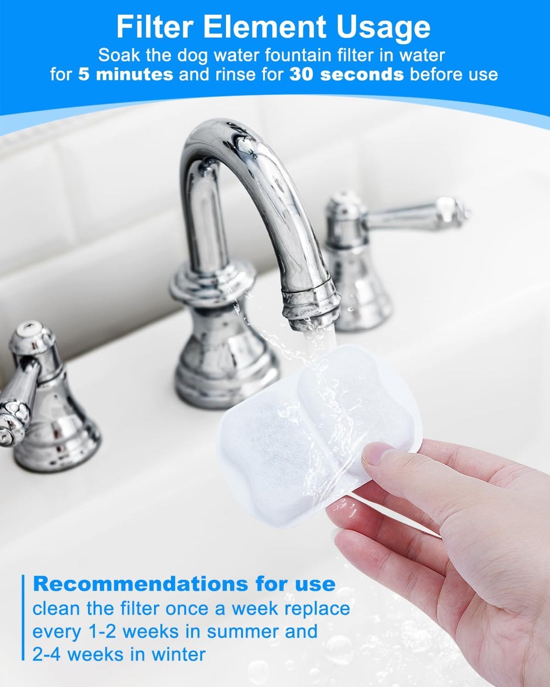 10 Set Dog Water Filter Replacement Fit for oneisall Dog Water