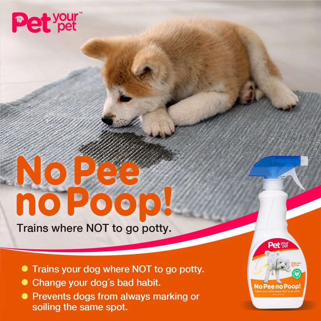 Dog Potty Training Spray No Pee No Poop, 16 Fl Oz