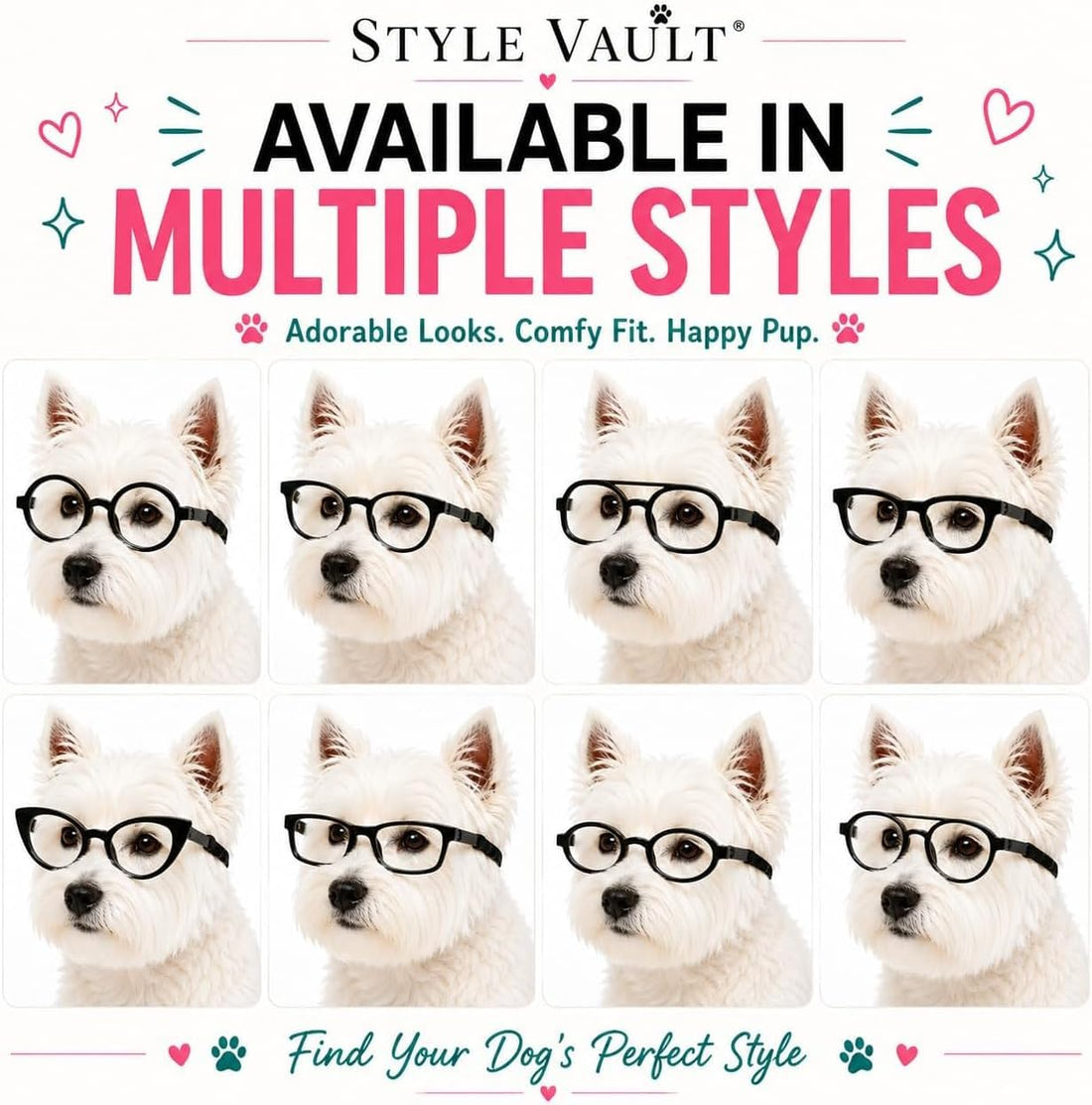 G003 Dog Pet Retro Glasses Hipster Nerd Costume Clear Lens Sunglasses