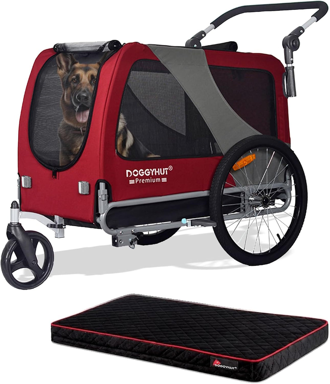 DOGGYHUT® Premium Pet Bike Trailer with Mattress