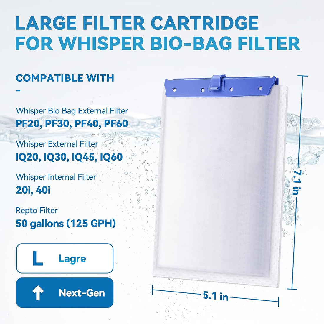 Upgraded 16-Pack Large Filter Cartridges for Tetra Whisper Bio Bag