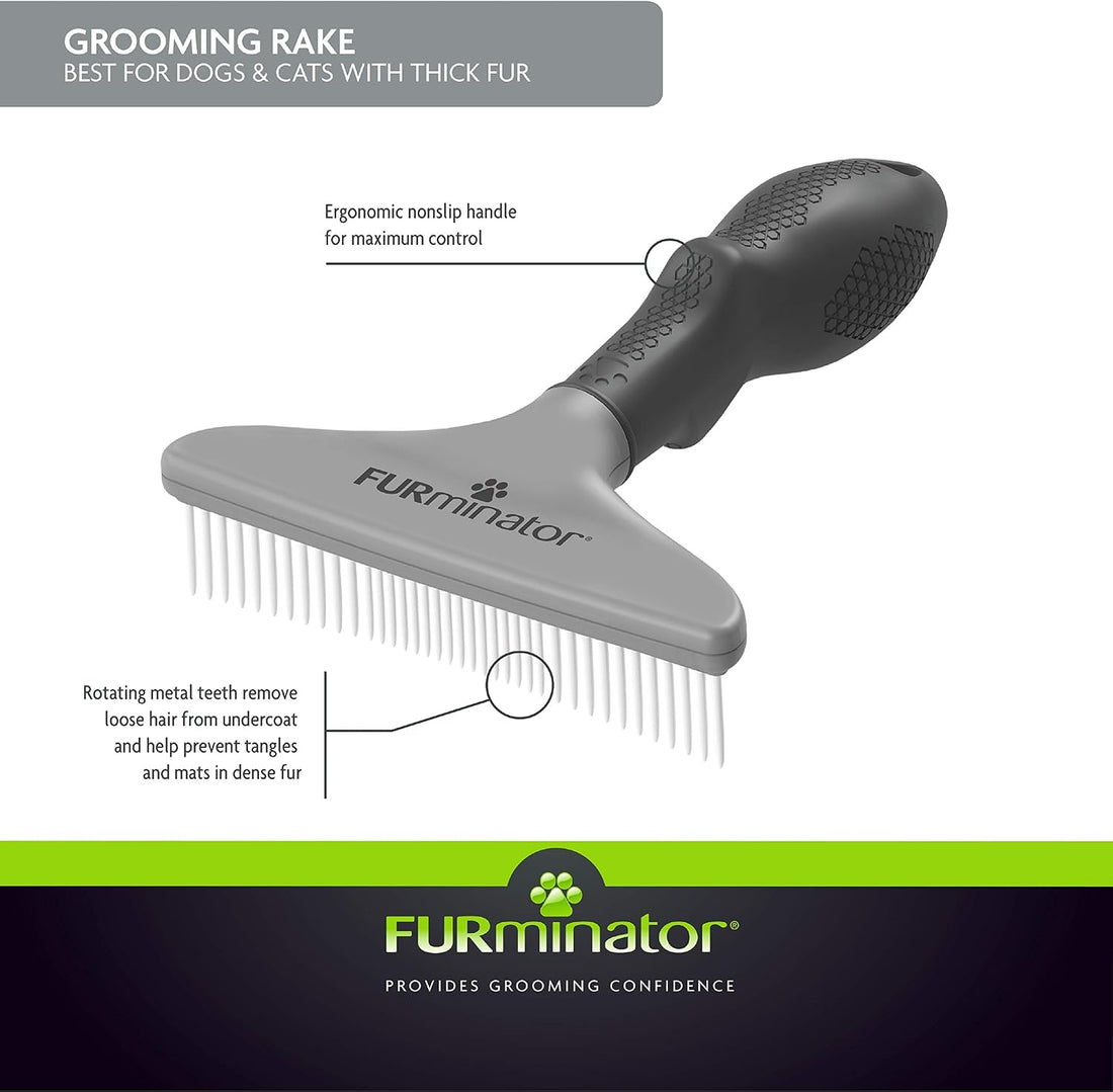 FURminator Dog/Cat Grooming Rake, Grooming Tool