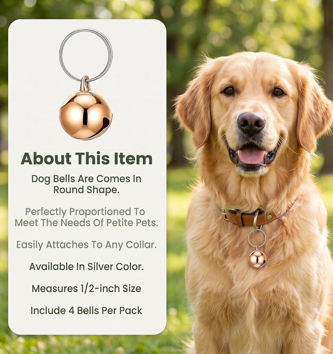 4 Pcs Cat Collar Bell, Small Bell for Cat Dog Collar Jingle Bells