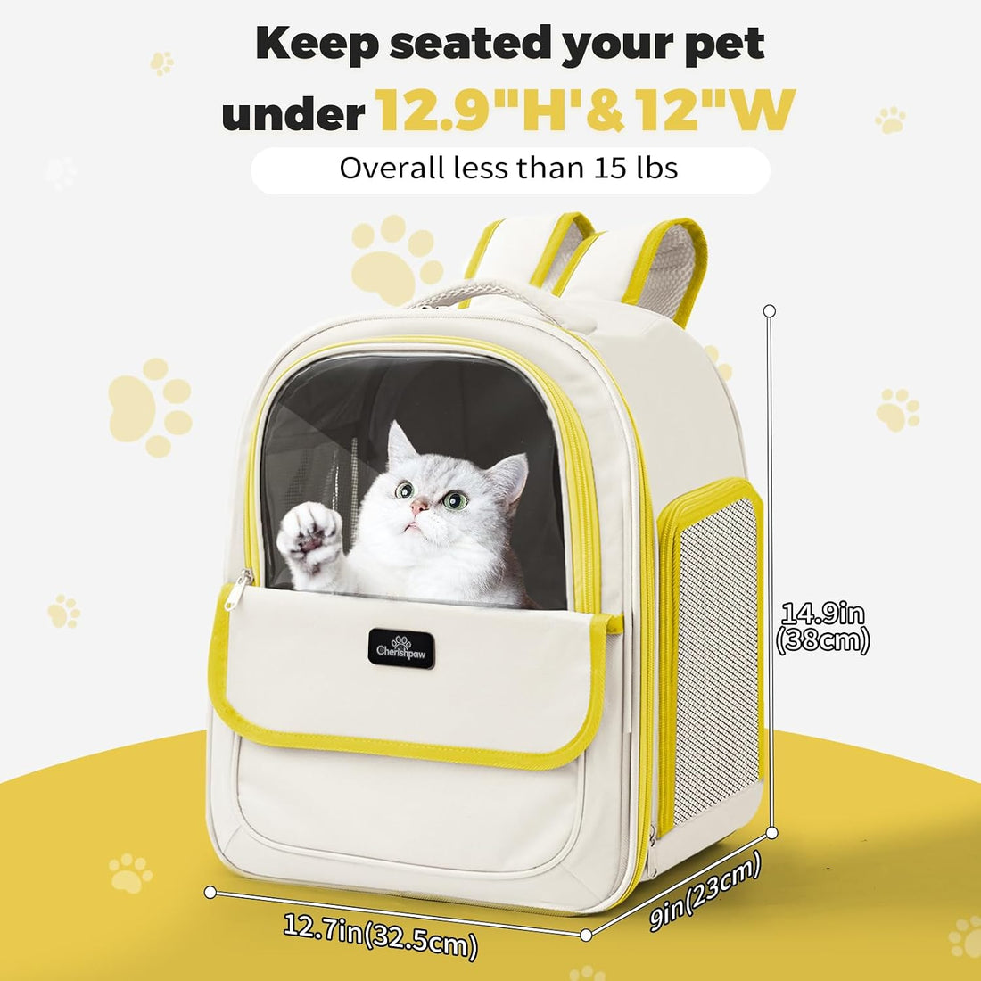 Cat Carrier Backpack Breathable Mesh Window for Small Cat Dog Under