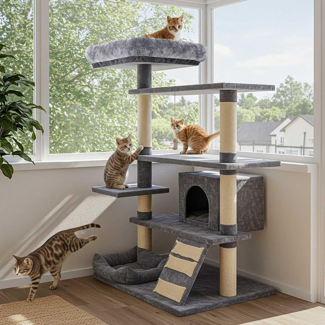 Abbylike 2 Pcs Cat Tree Replacement Bed Covers