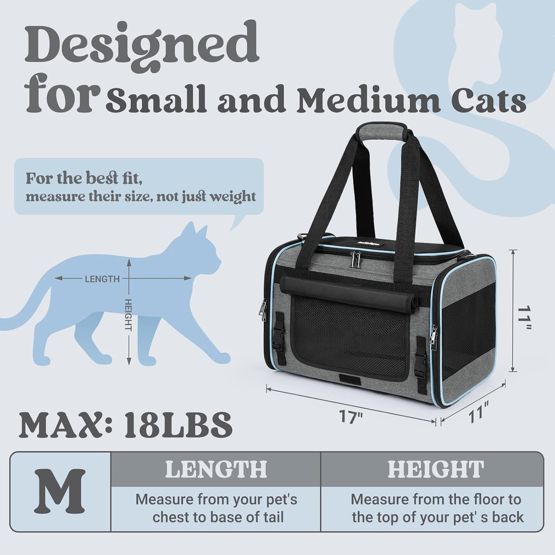 rabbitgoo Cat Carrier Soft with Rollable Flap