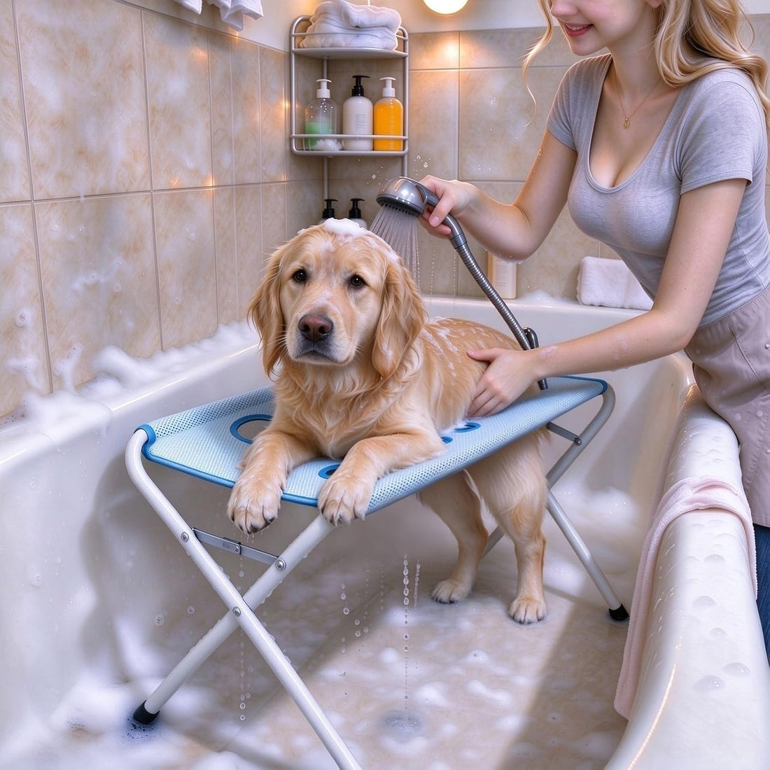 Pet Bath Stand Portable Pet Grooming Bath Holder