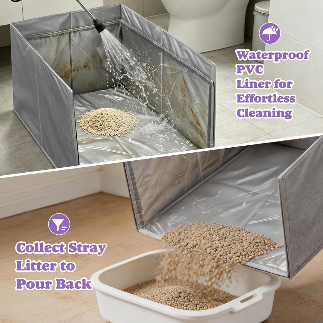 26.3x21.2x16.5 Inch Cat Litter Box Enclosure Splash Guard