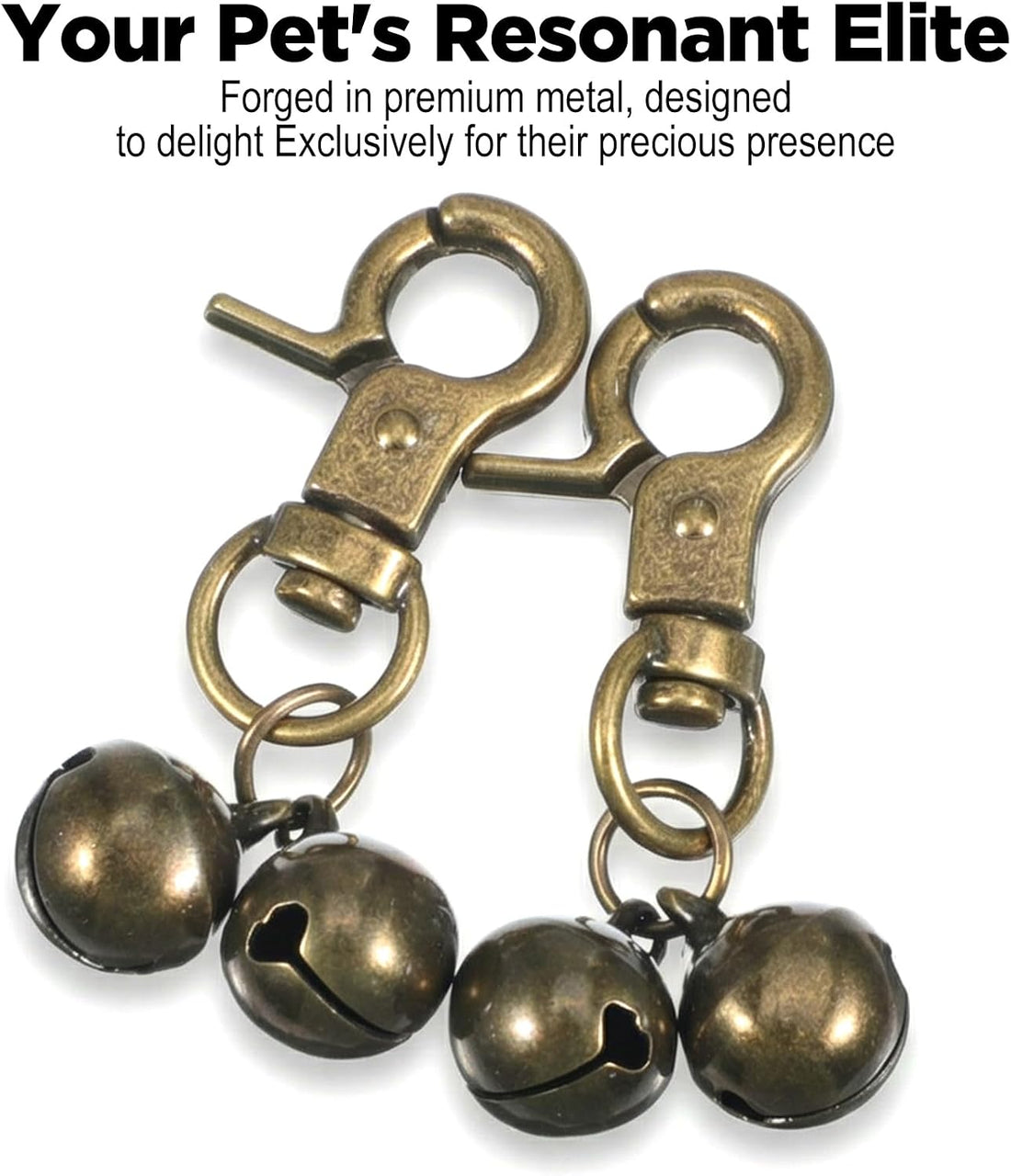 2Pcs Bells for Dog Collars, Small Bell for Dog Collar with Snap Clips