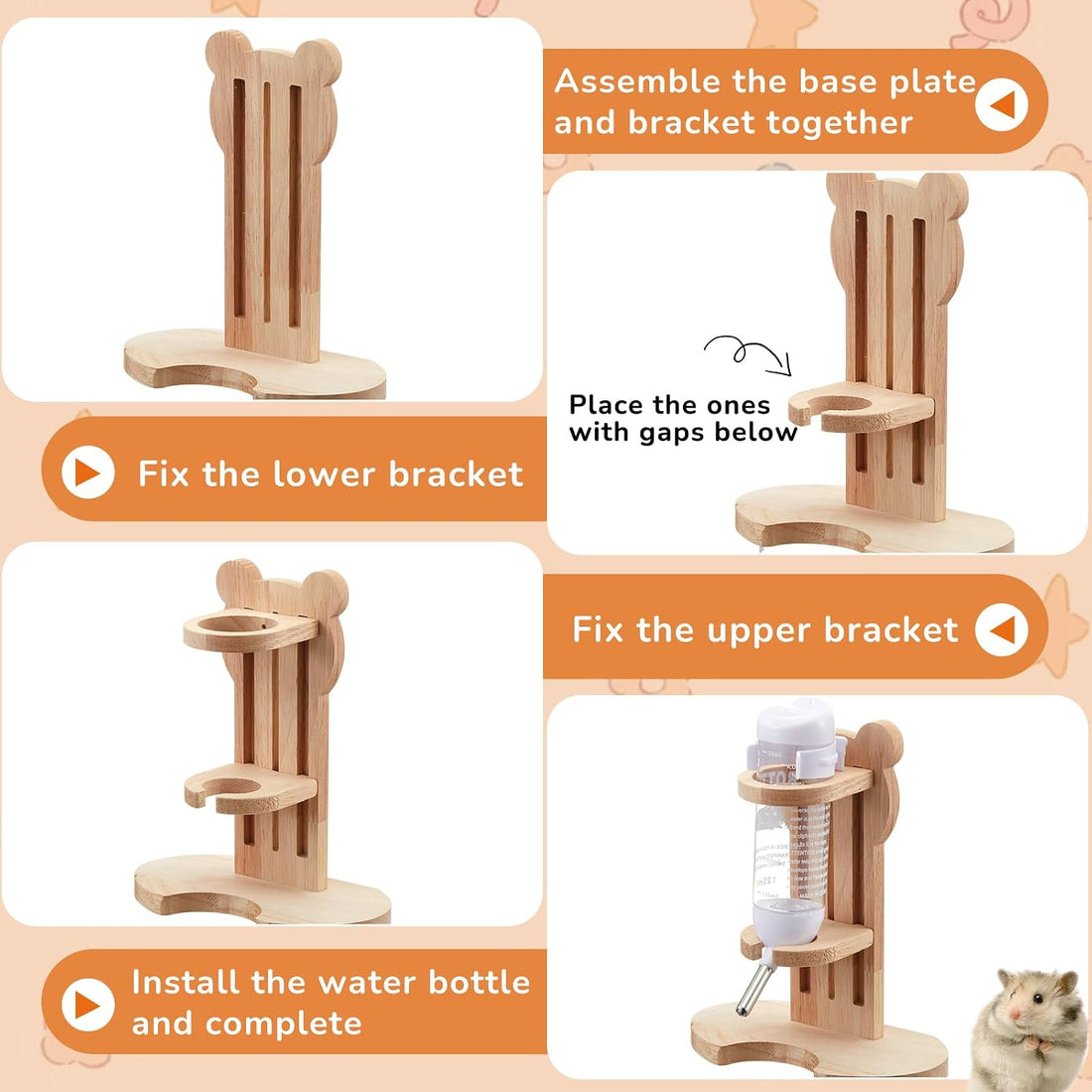 18 Pcs Hamster Cage Accessories Silent Hamster Wheel 15 Toys Set