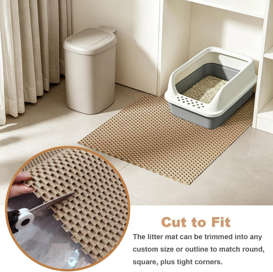 Cat Litter Mat, 23" x 17" Trap Mat for Litter Box