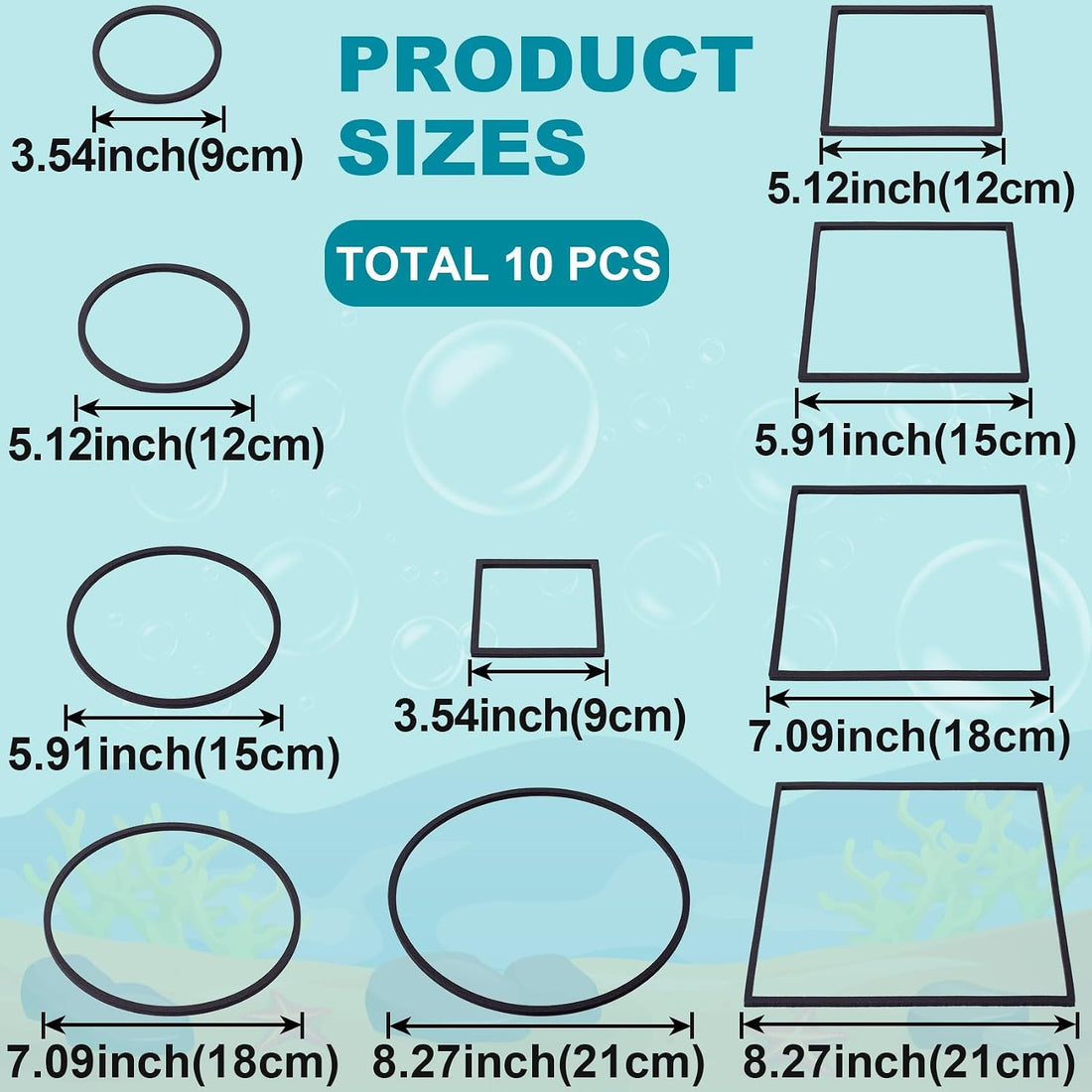 OIIKI 10 PCS Fish Feeding Rings Sets, Floating Aquarium Plant Corral