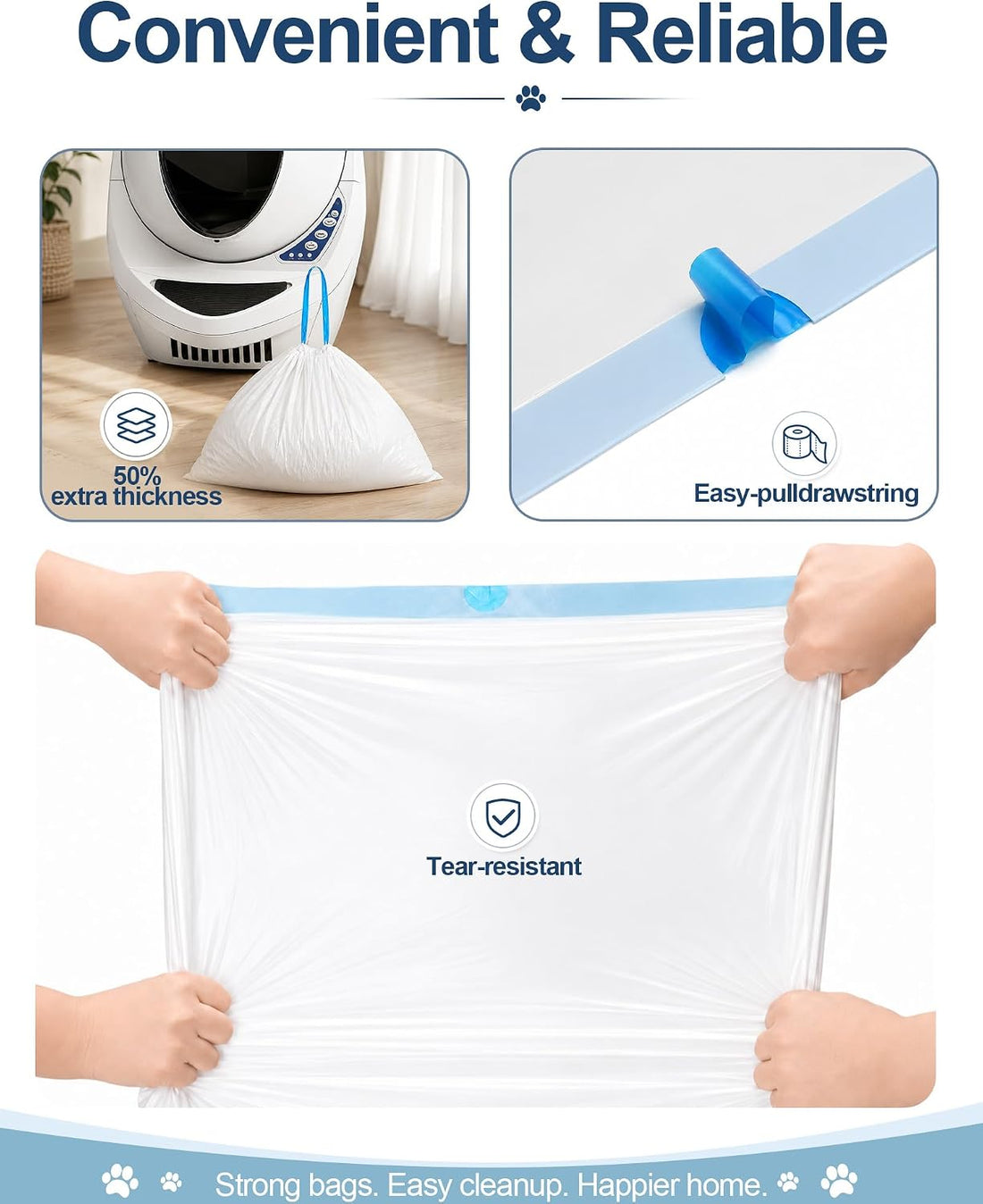 90 Count Automatic Litter Box Liners Compatible with Litter Box Robot