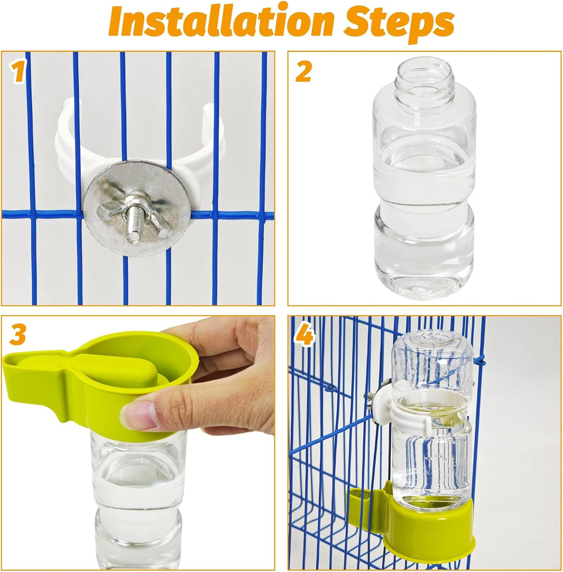 BNOSDM Bird Water Dispenser 2 Pcs Automatic Parakeet Cage Feeder No