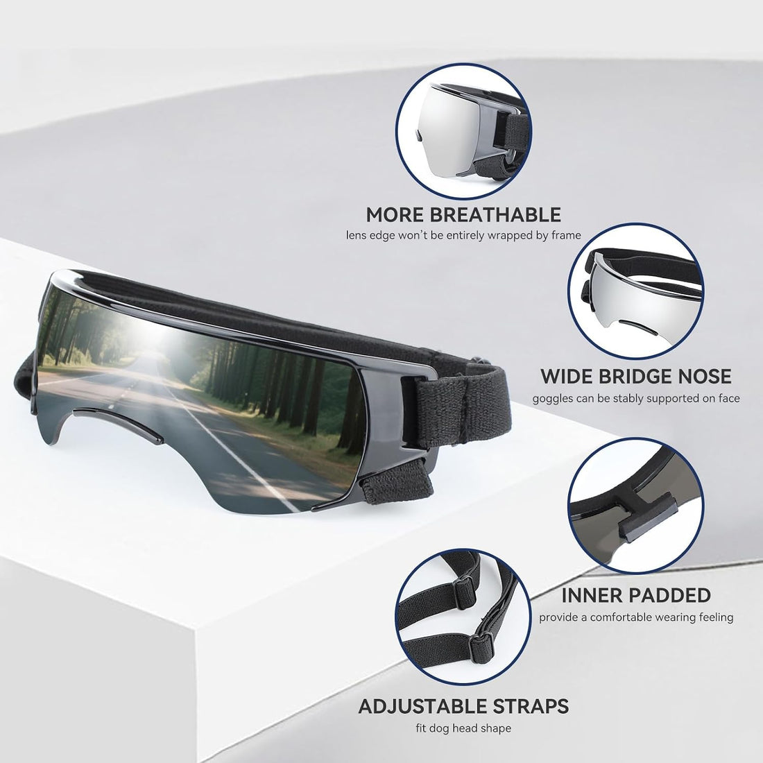 Dog Goggles for Small Dog Doggy Goggles with Adjustable Straps