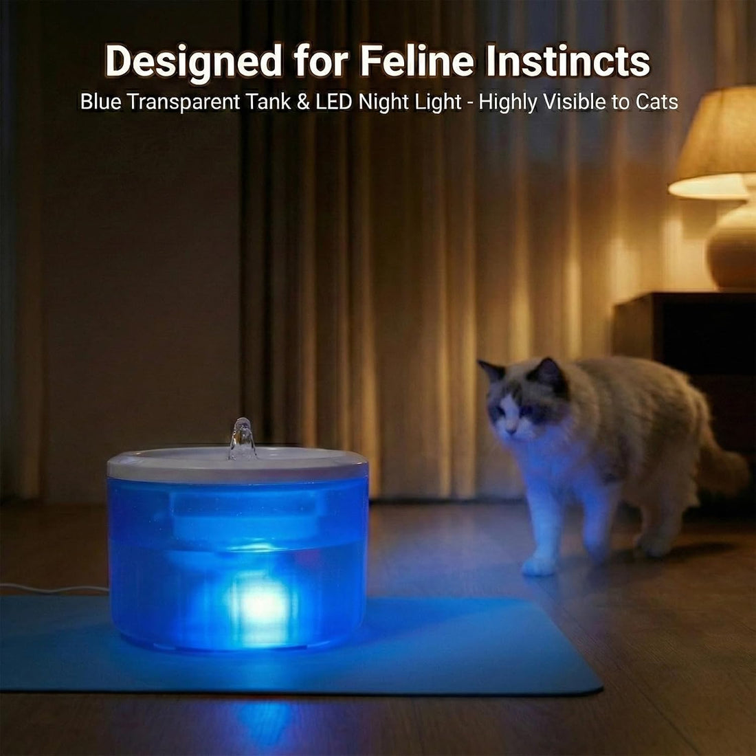 Cat Water Fountain,2.2L/74oz Cat Fountain