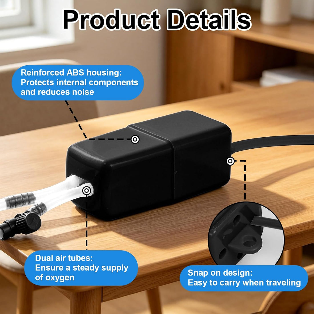 Uncle Yang Aquarium Air Pump 1W Adjustable Quiet Aquarium Aerator