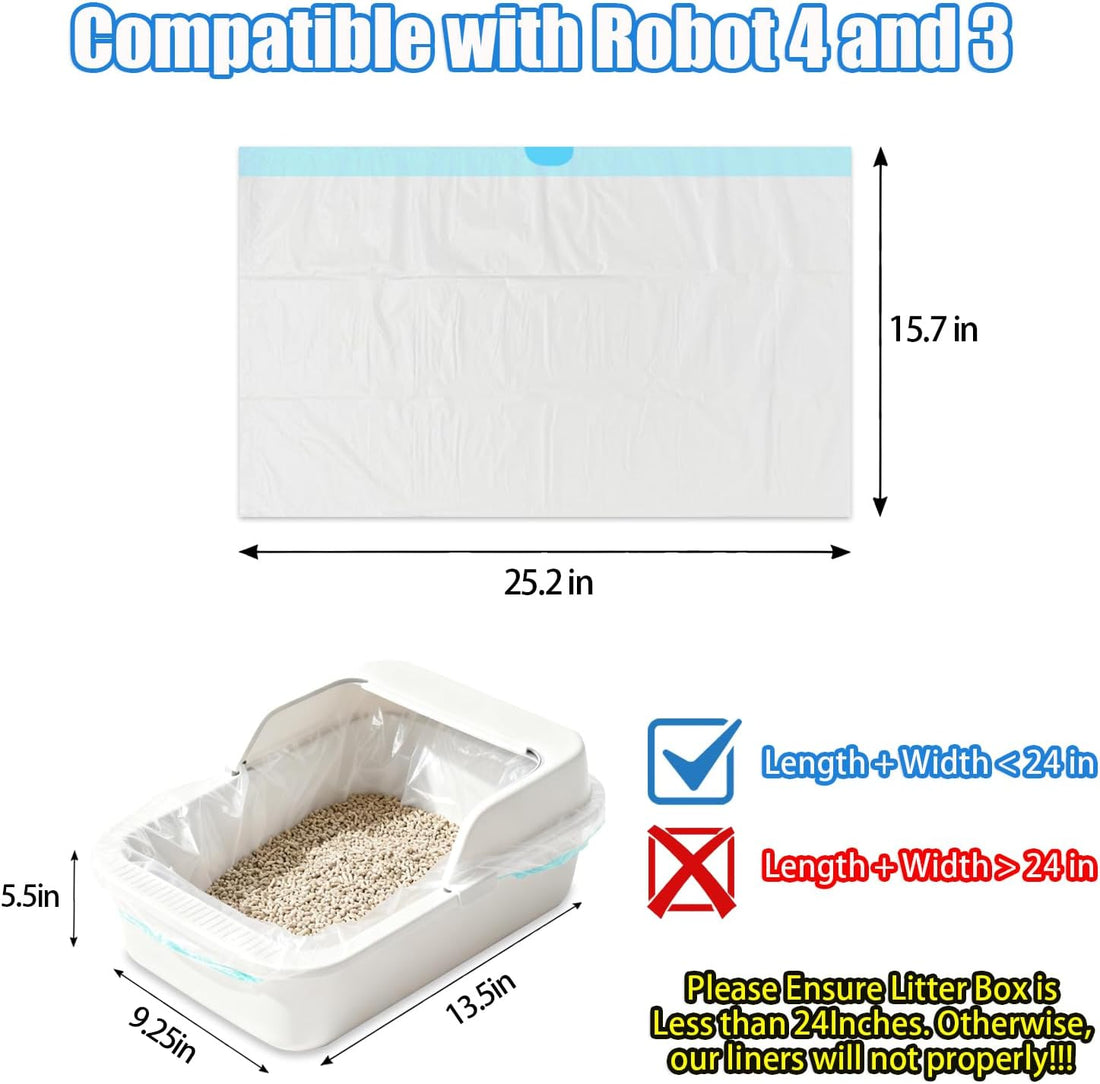 XUEPETT 120 Pack Cat Litter Box Liners with Drawstring, 25.2" x 15.7"