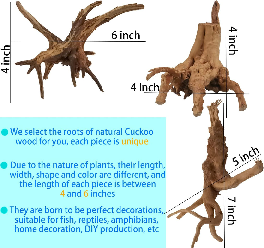 Vmiapxo 8-Pack Natural Driftwood, Sinkable Spider Wood