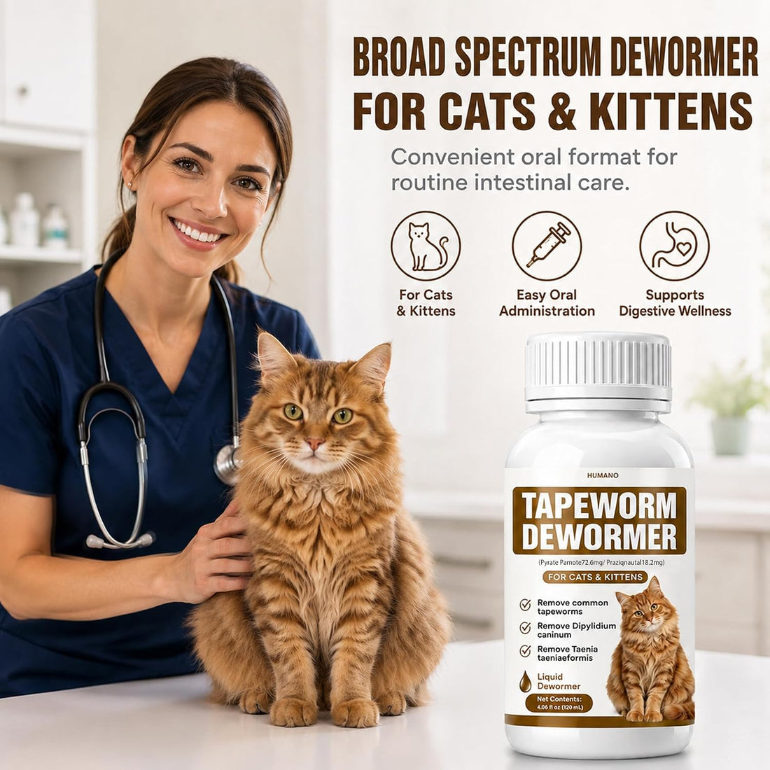 Dewormer for Cats Broad Spectrum Cats Tapeworm Dewormer for Tapeworm