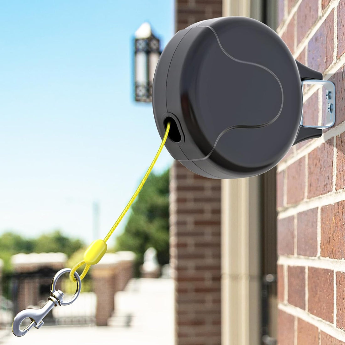 30ft Wall Mount Retractable Dog Tie Out Cable for Small to Large Dogs