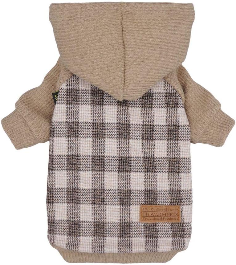 Fitwarm Tartan Plaid Dog Hoodie