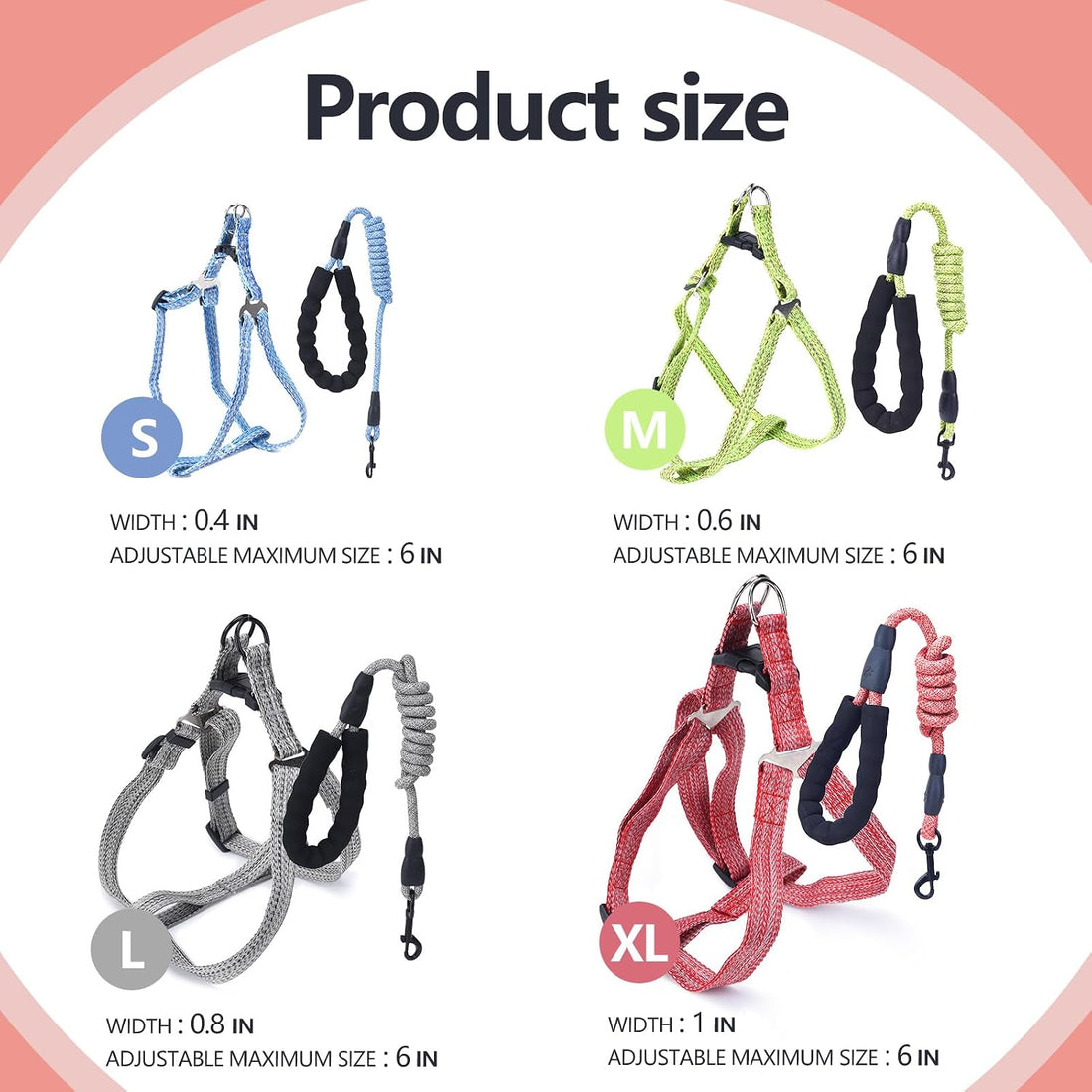 YeeBeny Mini Pig Harness Adjustable with Leash Foam Handle Pink, S