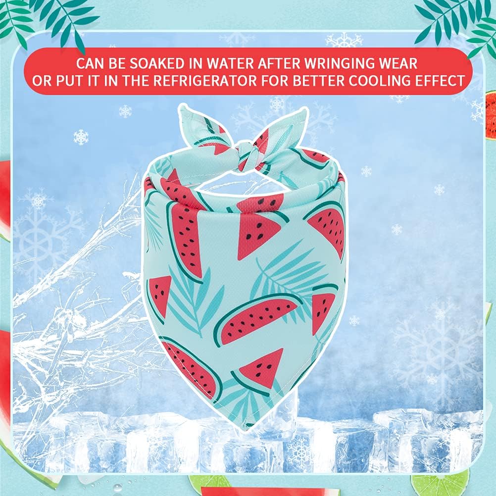 EXPAWLORER Dog Cooling Bandana Set - 4 Pack Hawaiian Dog Bandanas