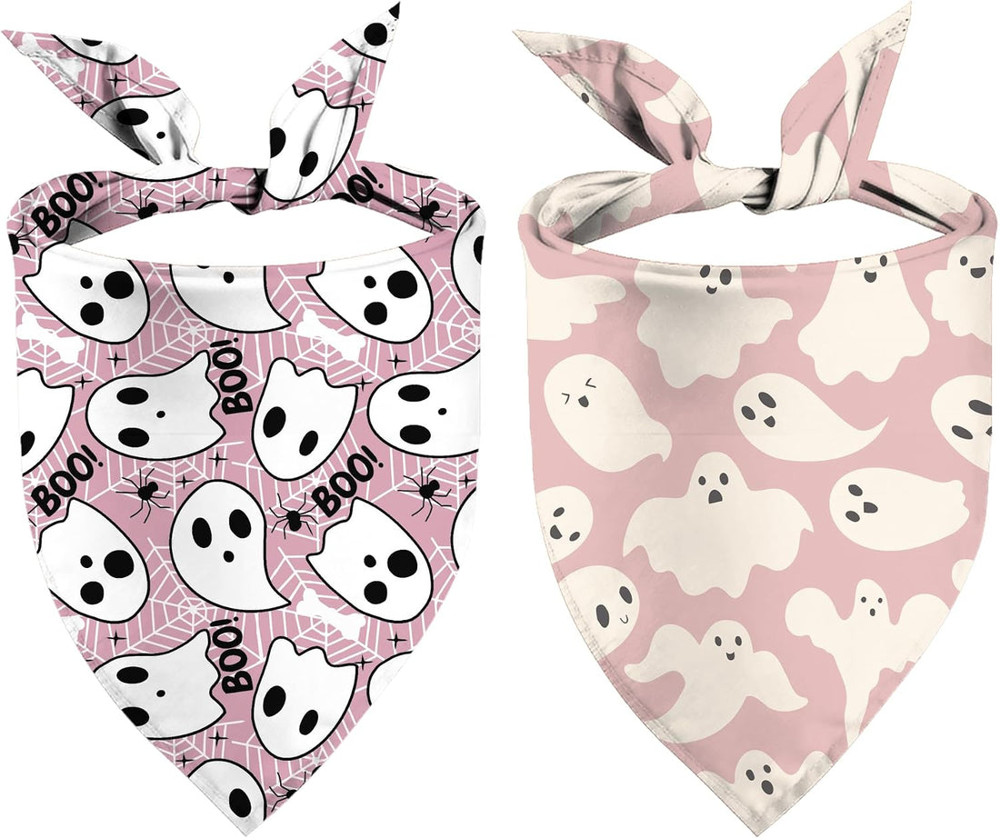 Halloween Dog Bandana Ghost Boo Scarf for Small Medium Large Dogs