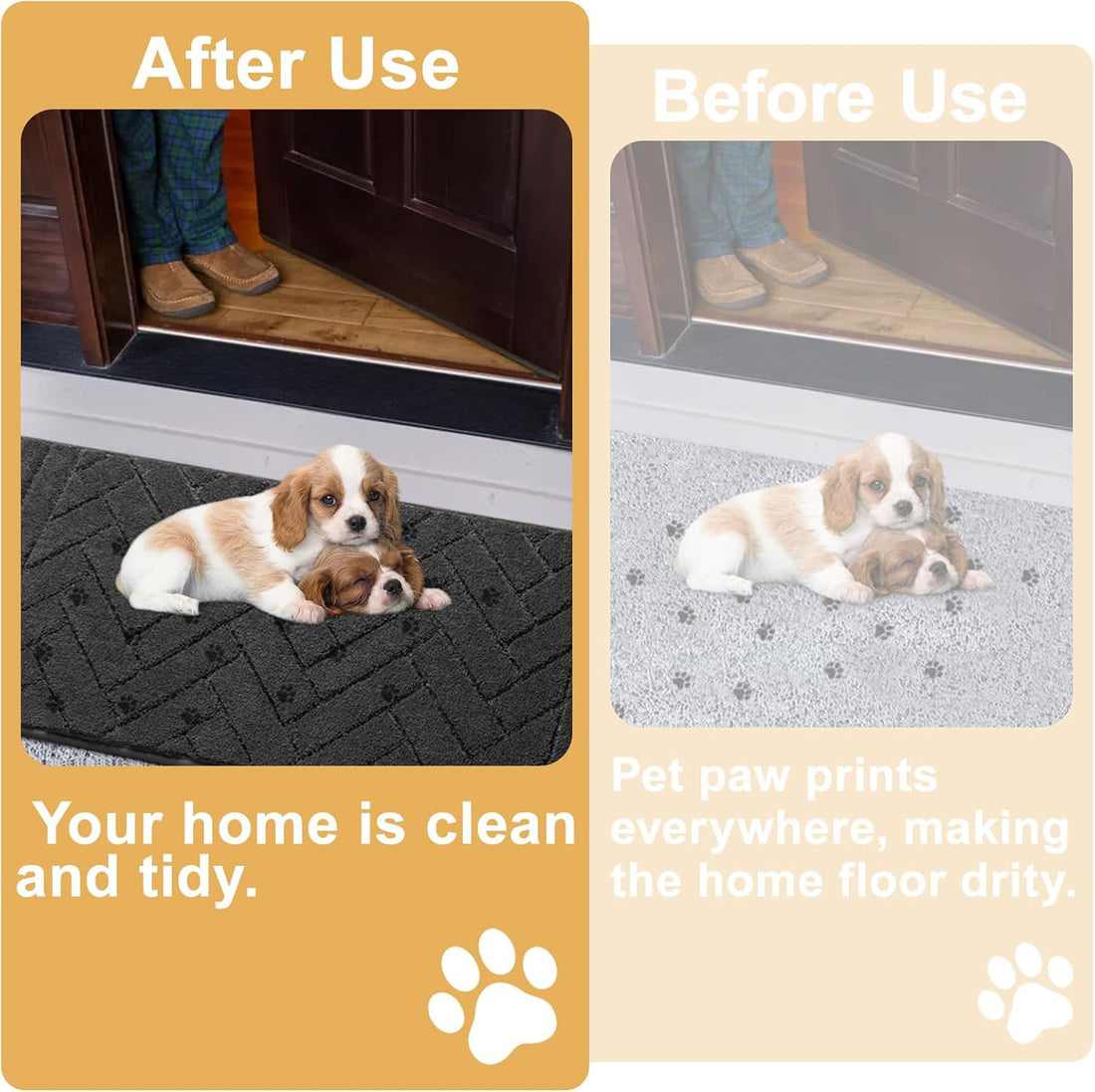 Tindbea Dog Mat for Mud Paws,Absorbs Moisture Dirt Non-Slip Washable