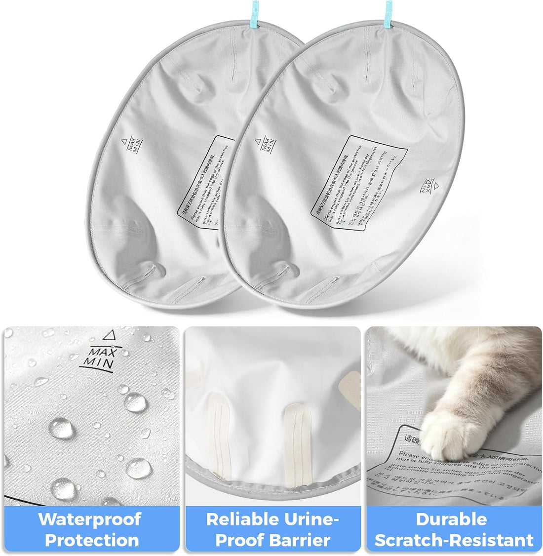 2Pcs Cat Litter Pad for Open Top Self-Cleaning Litter Box Replacement