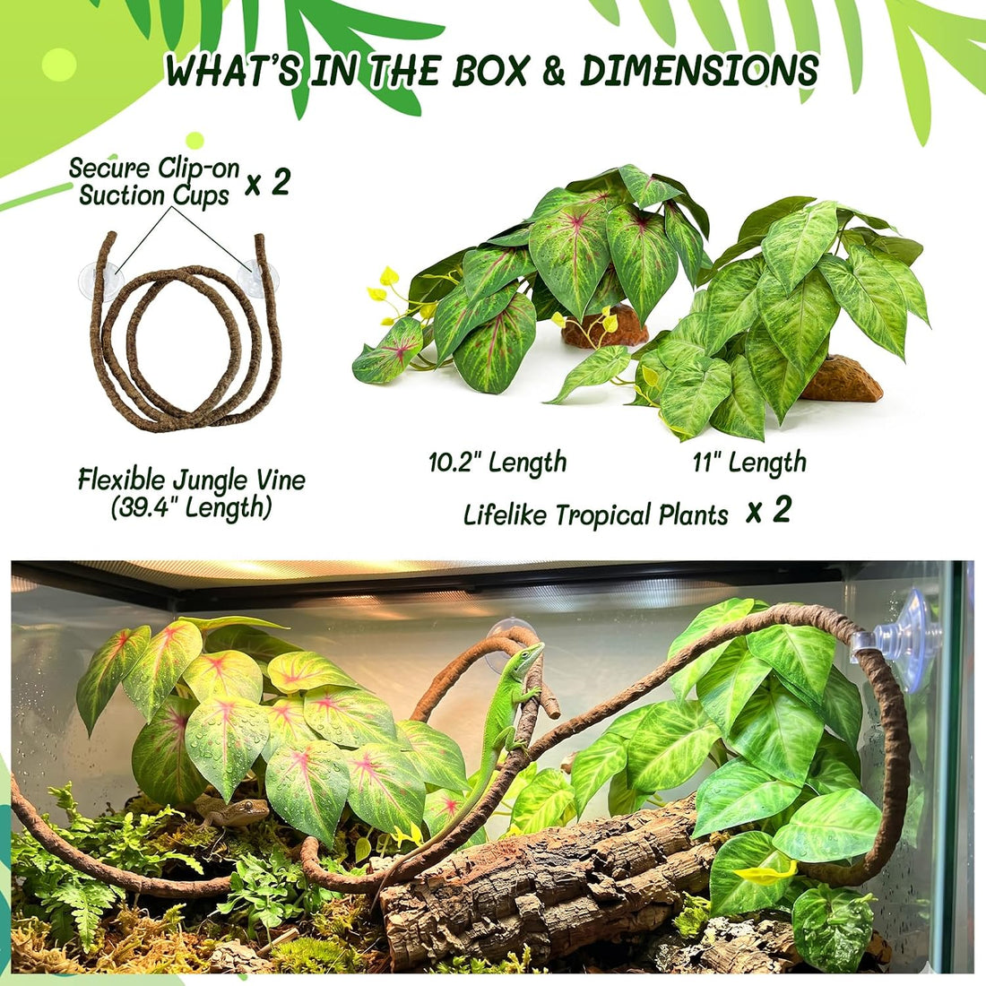 3PC Reptile Terrarium Habitat Decor Kit