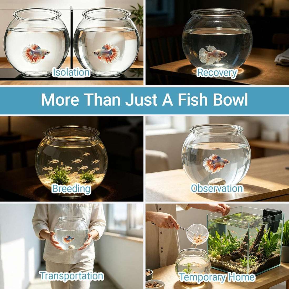 Koller Products 1-Gallon Plastic Round Fish Bowl