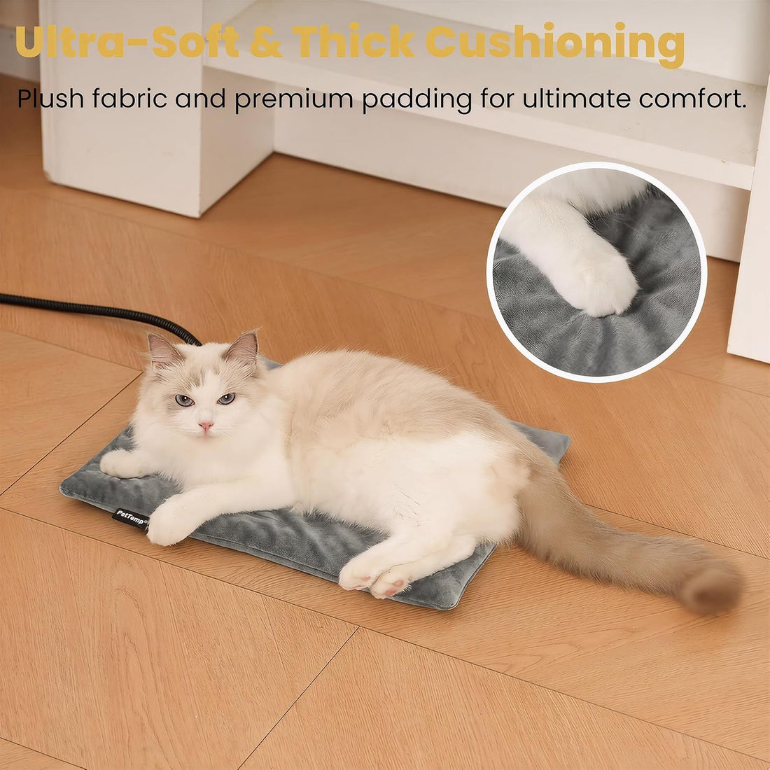 Cat Heating Pad, Heated Cat Bed, MET Safety Listed, Constant Warmth