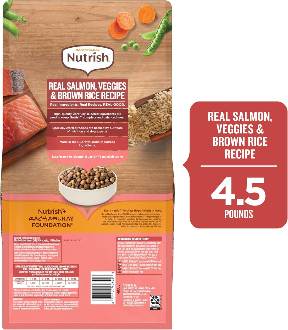 Nutrish Salmon Dry Dog Food, 4.5 lb. Bag (Rachael Ray)