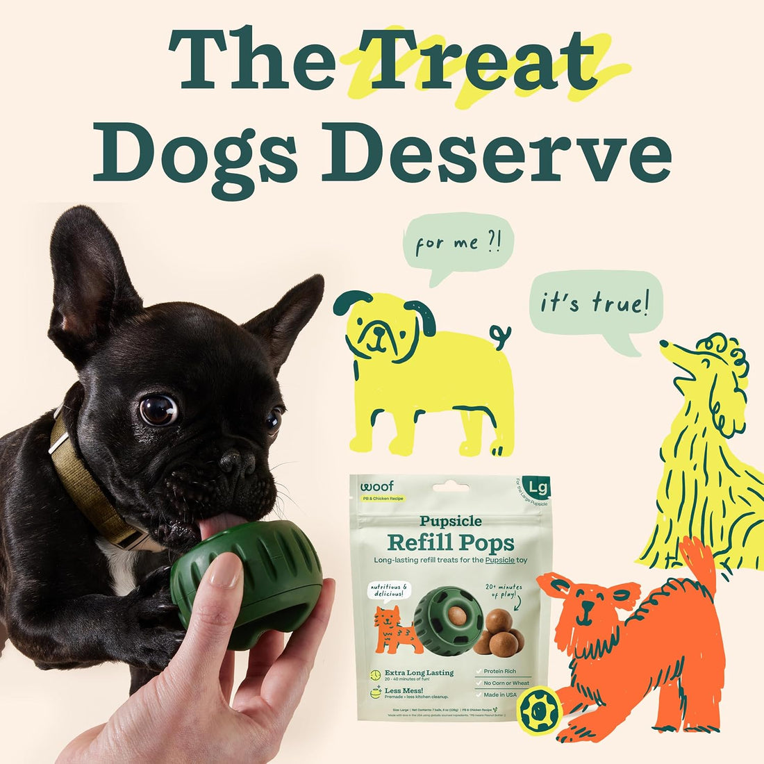 WOOF Pupsicle Chicken Refill Pops, Delicious Long Lasting Dog Treats