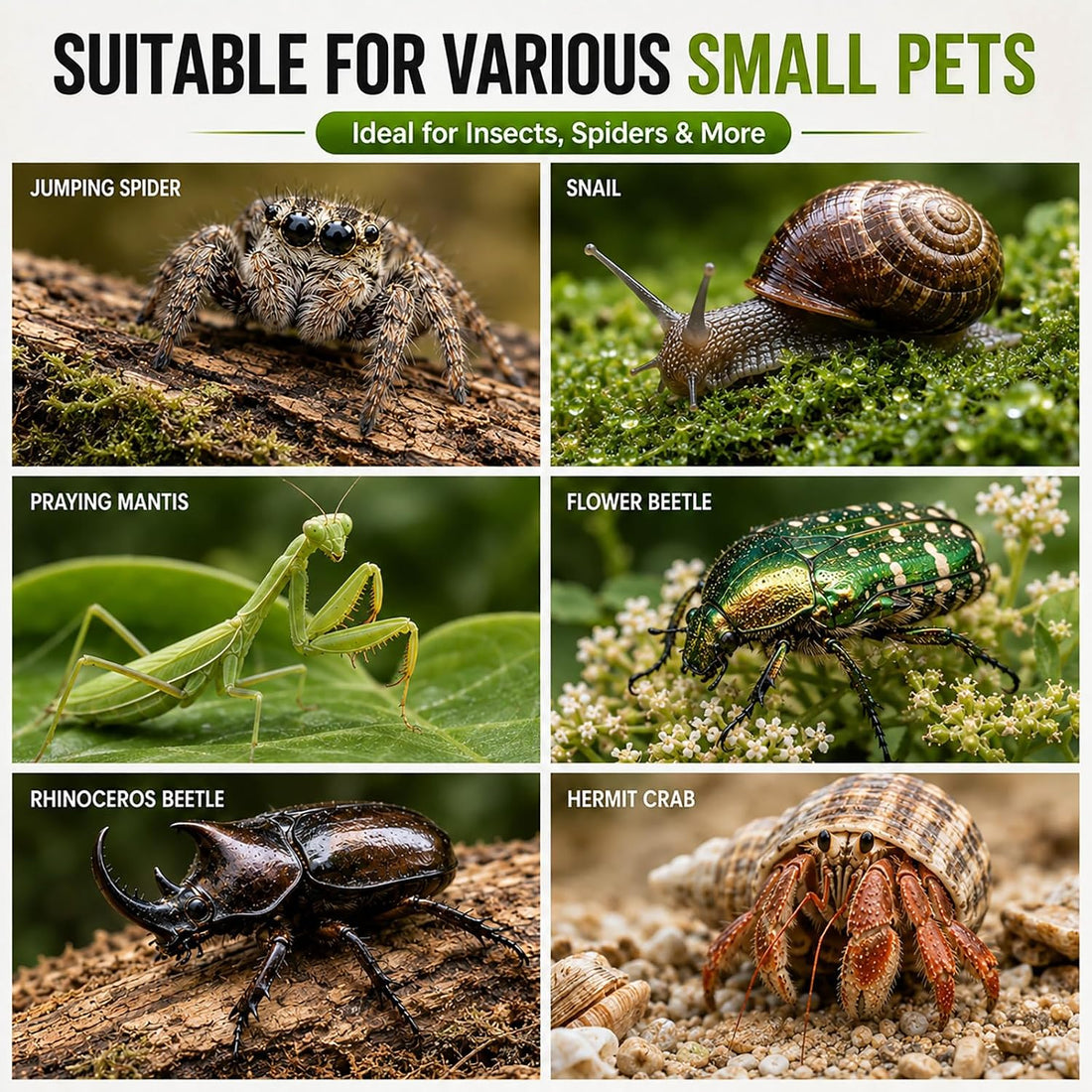 Jumping Spider Enclosure, House-Shaped Acrylic Habitat, Magnetic Door