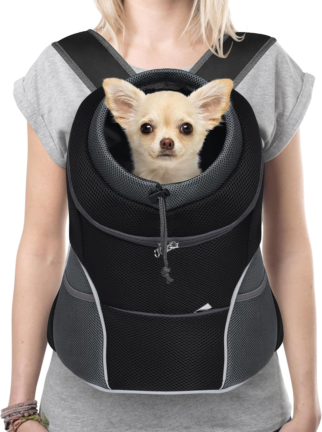 YUDODO Dog Front Carrier Backpack, Adjustable Breathable Dog Backpack