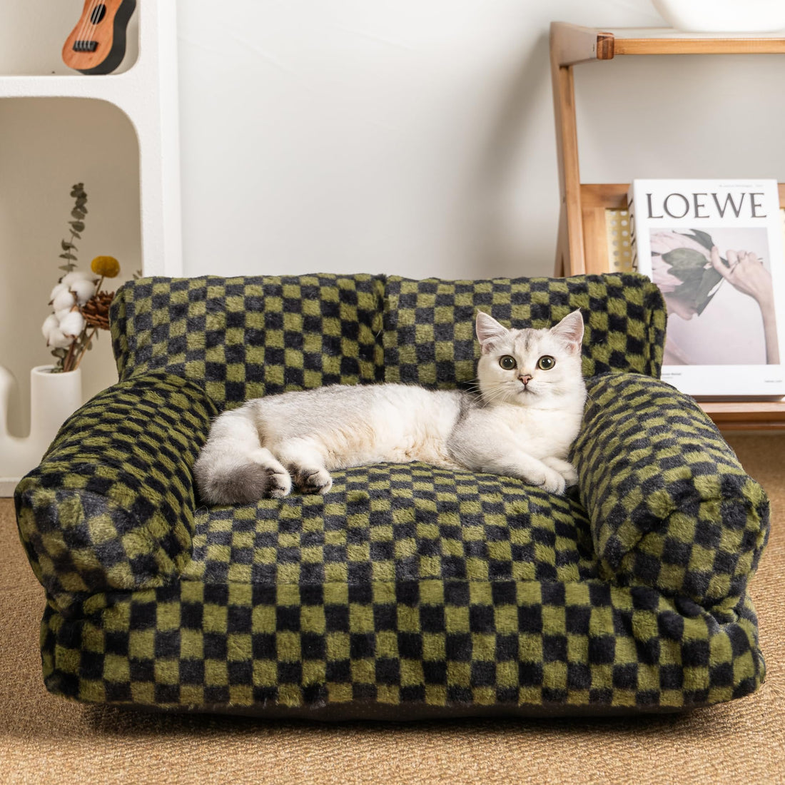 Faux Fur Cat & Dog Sofa Cat Couch Mini Cat Bed Indoor Human Style Pet