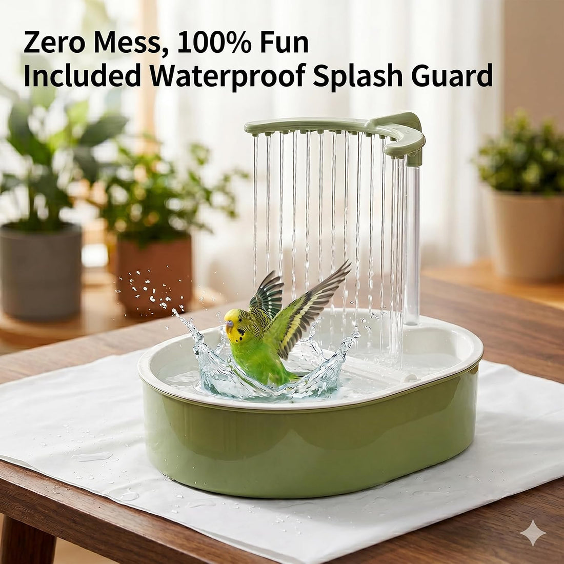 Bird Automatic Bath Shower,Large Bird Shower Fountain with Running