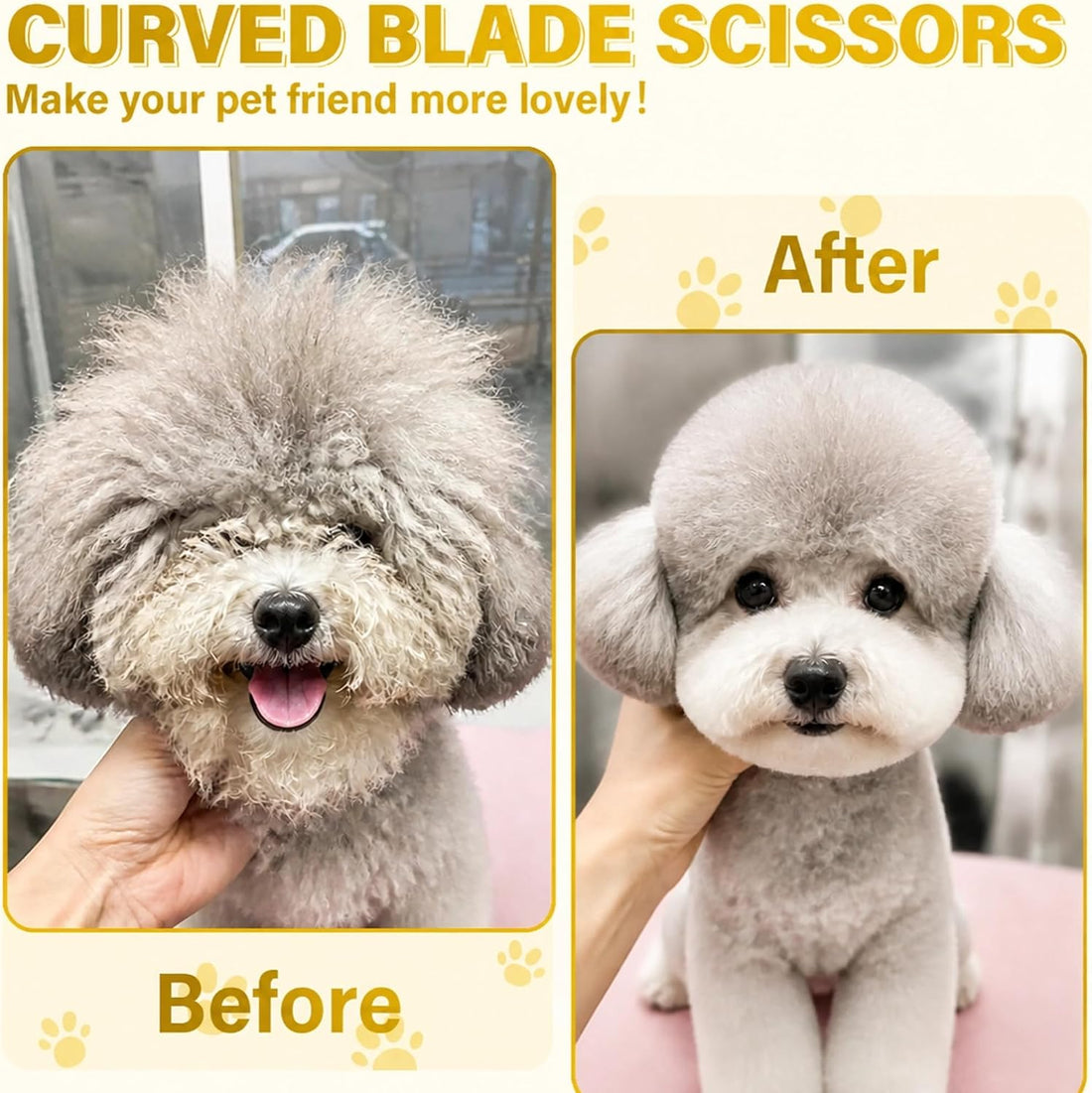7" Curved Thinner Dog Scissor, Curved Blender Scissors, 48 Teeth