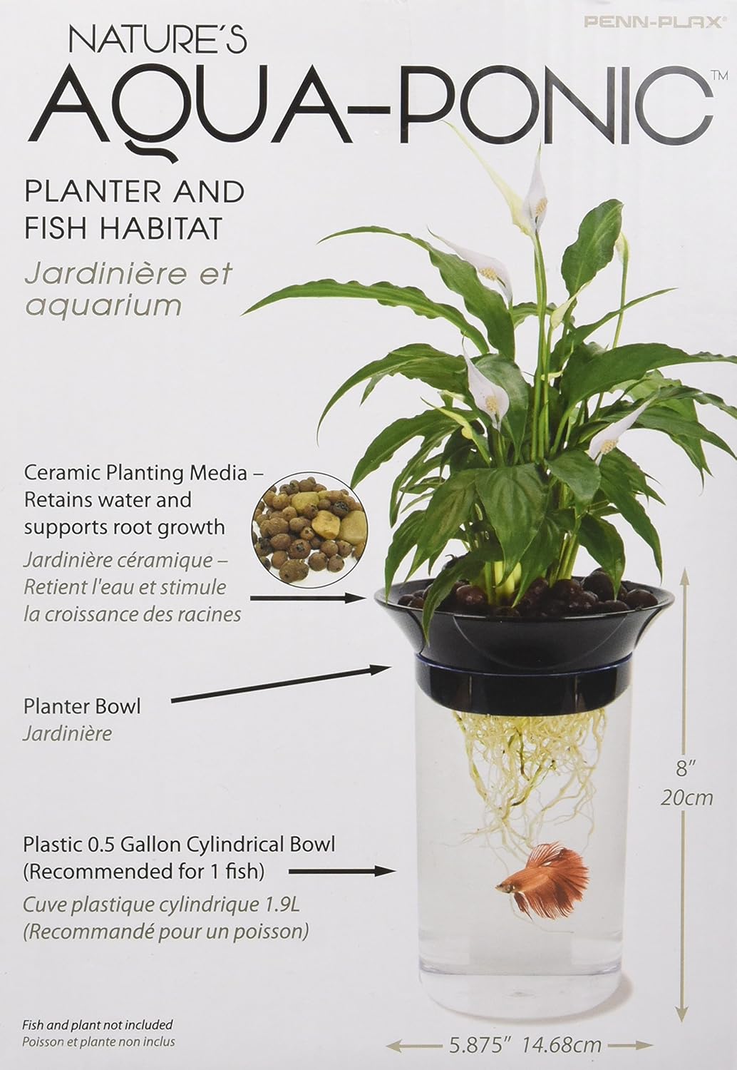 Penn-Plax Aquaponic Planter and Aquarium for Betta Fish Tank Promotes