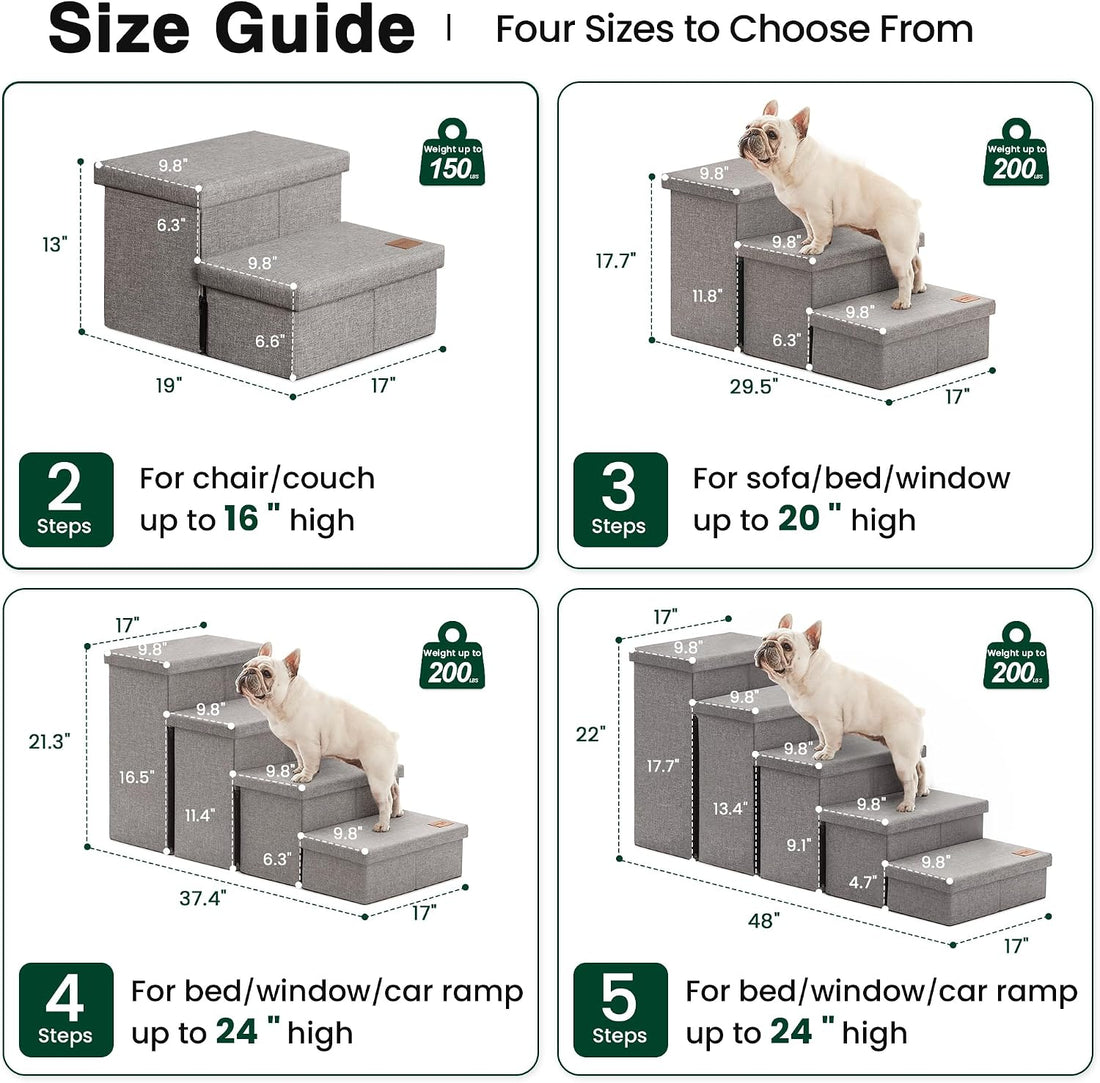 Love's cabin Foldable Dog Stairs with Storage for High Beds & Couches